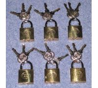 Tri Circle Brass Padlock 32mm Pack of 6 Code 263
