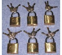 Tri Circle Brass Padlock 38mm Pack of 6 Code 264