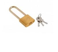 Fort Fasteners Tri-Circle Padlock Long Shackle 50mm Brass Pack of 1