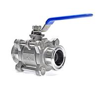 Tri Clamp Ball Valve Stainless Steel Brewing 1/2 3/4 1 SS304 3Pcs Full Port(1 Inch)