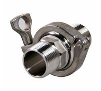 Tri Clamp Cover Thread Ferrule Adapter Stainless Steel 304 with Sillicon Gasket Pipe Fitting, 1pcs(MIP DN25 clamp50.5)