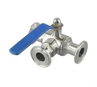 Tri Clamp Sanitary 3-Way Ball Valve T-Port Stainless Steel for Food Beverage Brewing Water Supply Pharmaceutical Biological Enginee(B)