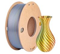 Tri-Color Silk PLA Filament 1.75mm 250g, 3-in-1 Gradient Effect 3D Printer Filament for FDM Printers(Gold Silver Copper)