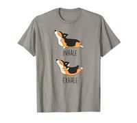Tri Colored Corgi Exercise Funny Pose T-Shirt