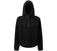 Tri Dri Womens/Ladies Sherpa Fleece Quarter Zip Hoodie (S-M) (Black)