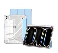 Tri-fold Hard Transparency Acrylic Case Suitable For Apple iPad Pro 11/iPad Pro 13 2024 Four Corner Airbag Drop Sleeve Cover(Sky blue,For IPad Pro 13inch M4)