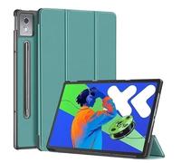 Tri-fold Magnetic PU Leather Stand Hard Smart Cover Suitable For Lenovo Idea Tab Pro 12.7inch TB373FU 2025 Tablet Case(Dark green)
