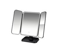Tri-Fold Makeup Mirror LED Light Dormitory Black