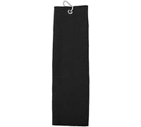 Tri-Fold Microfibre Black Towel