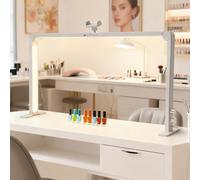 Tri-fold Nail Tech Lamp for Desk, Lash Arc Light, LED Manicure Light with Phone Stand, 34.84", 3000K-6000K, Adjustable Makeup Desk Lamp for Manicure Lash Extension Tattoo Beauty(White)