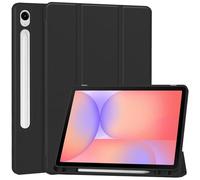Tri-Fold Smart Tablet Case for Samsung Galaxy Tab S10 Lite 10.9 Inch 2025 SM-X400/X406, Shockproof TPU + Leather Stand Protective Cover W Auto Wake/Sleep + Pen Holder,Black