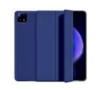 Tri-folding PU Leather Stand Case Suitable For Xiaomi Pad 8/Pad 8 Pro 11.2inch 2025 Soft Silicone Back Shell Smart Cover(Dark blue,For Xiaomi Pad 8)