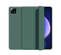 Tri-folding PU Leather Stand Case Suitable For Xiaomi Pad 8/Pad 8 Pro 11.2inch 2025 Soft Silicone Back Shell Smart Cover(Dark green,For Xiaomi Pad 8 Pro)