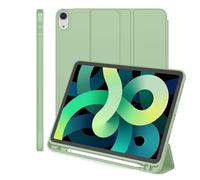 Tri-Folding Stand Tablet Case Suitable For Apple iPad Pro 11/13 M4 2024 Soft TPU Silicone Back Shell With Pen Slot Cover(Matcha Green,For ipad Pro 11 M4)