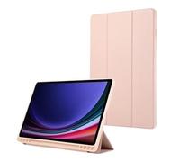 Tri-folding Stand Tablet Case Suitable For Samsung Galaxy Tab S10 Lite 10.9" SM-X400 X406B Soft Back Cover With Pen Holder(Pink)