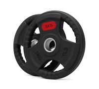 Tri Grip Weight Plates Cast Iron Rubber Coated Weights Sets & Pairs (1.25kg-25kg) for Home Gym Strength Training, Weight Lifting & Muscle Building for Men & Women (Without Barbell, 5kg Pair)