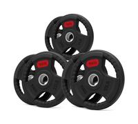 Tri Grip Weight Plates Set - Heavy Duty Barbell Plates, Standard Bar Compatible, Durable Solid Iron Gym Weights for Home Strength Training, Optional Tree Rack (Without Rack, 60Kg Set)