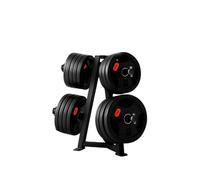 Tri Grip Weight Plates Set - Heavy Duty Barbell Plates, Standard Bar Compatible, Durable Solid Iron Gym Weights for Home Strength Training, Optional Tree Rack (With Rack, 60Kg Set)