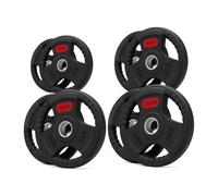 Tri-Grip Weight Plates Set - Rubber-Coated Gym Plates with Easy Grip, Noise-Reducing, Durable Cast Iron, Strength Training for Home Gym, Optional Rack (Without Rack, 100Kg Set)