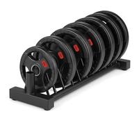 Tri-Grip Weight Plates Set - Rubber-Coated Gym Plates with Easy Grip, Noise-Reducing, Durable Cast Iron, Strength Training for Home Gym, Optional Rack (With Rack, 60Kg Set)