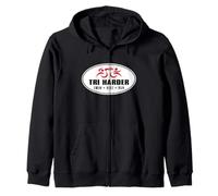 TRI HARDER - Hardcore Triathlete Triathlon Endurance Zip Hoodie