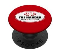 TRI HARDER - Motivational Triathlon Endurance Triathlete PopSockets Adhesive PopGrip