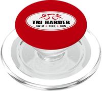 TRI HARDER - Motivational Triathlon Endurance Triathlete PopSockets PopGrip for MagSafe