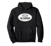 TRI HARDER - Motivational Triathlon Endurance Triathlete Pullover Hoodie