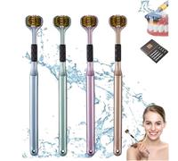 Tri-Head Multi-Angle Cleaning Toothbrush,Angle Toothbrush,Sensory Toothbrushes,3-sided Toothbrush,Three Headed Toothbrush,U Shaped Toothbrush,Three-sided Toothbrush for Teeth Care and Gum Care (1 Set)