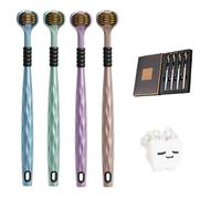 Tri-Head Multi-Angle Cleaning Toothbrush, Soft Multi-Angle Cleaning for Comprehensive Care of Teeth and Gums for Adults and Youth (Blue/Green/Purple/Brown)