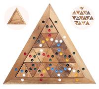 Tri Match Wooden Colour Match Puzzle - 16 Wooden Pieces Logic Thinking Game for 1 Player, Brain Teaser for Ages 10+ 350480