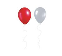 tri products 50 Red and White 12" Metallic Latex Helium Balloons For England Cricket World Cup