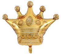Tri Products Gold Crown Foil Balloon 24inch/60cm Coronation Foil Balloon Street Party Decoration Kings Crown Suitable for Air or Helium (60cm / 24in, 1, Balloon)