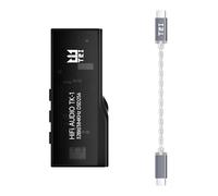 TRI TK1 Portable Lossless Upgraded IEM Earphone DAC/AMP,in Ear Monitor Amplifier,USB C to 3.5/4.4MM Output,Supports High Resolution 384KHz/32bit, HiFi Earbuds Amp for Smartphones/PC (Black, Type-C)