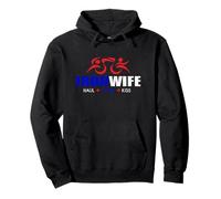 Tri WIFE Sherpa Triathlon Triathlete Haul Cheer Kiss Pullover Hoodie