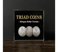 Triad Coins (Morgan Dollar Version) Magic Tricks Close up Magic Props Gimmick Coins Vanishing Super Visual Effect