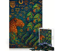 Trial of The Leopard Abstract Painting Jigsaw for Adults 1000 Pieces Cognitive Memory Leisure Pleasure Crisp Edges (38x52cm)