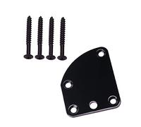 Triangle 5-Hole Electric Guitar Neck Plate, Black Metal Bass Guitar Replacement Hardware, Lightweight Joint Plate with Advanced Screws