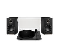 Triangle AIO Twin Active Speakers with Lunar 1 Manual Turntable Black