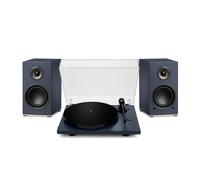 Triangle AIO Twin Active Speakers with Lunar 1 Manual Turntable Blue