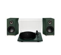 Triangle AIO Twin Active Speakers with Lunar 1 Manual Turntable Green