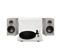 Triangle AIO Twin Active Speakers with Lunar 1 Manual Turntable Grey