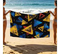 Triangle Beach Towel 72 x 48 In Lightweight Travel Essentials Simplicity Beach Towels Oversized 180x120 cm Unisex Soft Comfortable Quick Dry Sand Resistant for Swimming Camping Vacation SLJT-5936