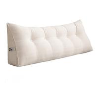 Triangle Bed Wedge Pillow, Backrest Cushions for Bedside Reading, Full Size Headboard Pillow, Soft Omic Cushion for Bedrooms & Living Rooms, White 31.5"x7.87"x19.6"