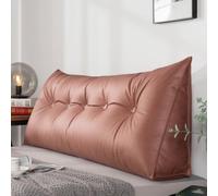 Triangle Bedside Reading Pillow, Removable & Washable Backrest Wedge, Sofa Bed Backrest for Living Room & Bedroom, Red, 31.5"x7.87"x19.7" - Comfort & Support.