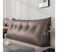 Triangle Bedside Reading Pillow, Washable Backrest for Sofa & Bed, Comfortable Wedge Headboard Support, Ideal for Living Rooms & Bedrooms, Brown, 31.5"x7.87"x19.7"