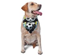 Triangle Bibs Funny Soccer Panda Blue Yellow Bubbles Comfortable Dogs Triangle Bib Stylish Birthday Dog Bandanas For Decoration Pets Cats