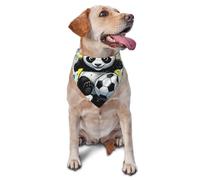 Triangle Bibs Funny Soccer Panda Blue Yellow Bubbles Durable Triangle Pet Scarf Breathable Pet Neckerchief For Pets Cats Decoration