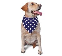 Triangle Bibs Scarf Navy Blue Polka Dots Classic Bandana For Dogs Stylish Dog Birthday Bandanas For Dogs Pets Decoration