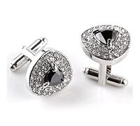 Triangle Black Purple Crystal Cufflinks Luxury Cufflinks for Mens Women Zircon Black Purple Cufflinks for Festival Birthday Gift